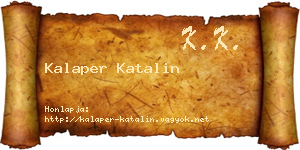 Kalaper Katalin névjegykártya